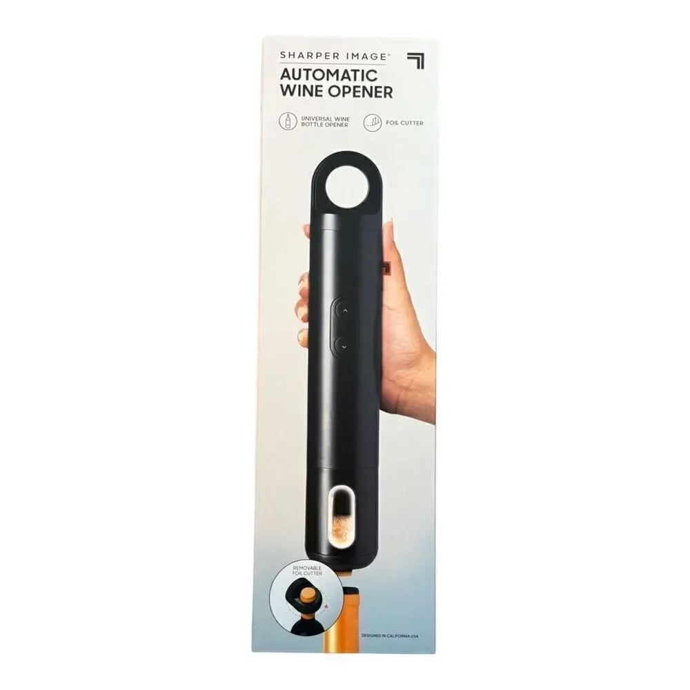 Sharper Image Automatic Universal Portable Wine Bottle Opener with Cutter NIB